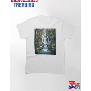 Waterfall In Forest Classic Tshirt Unisex